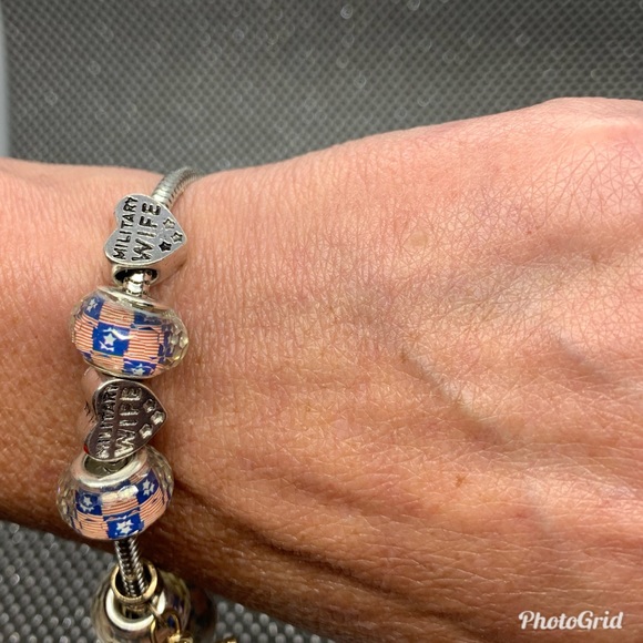 Chroma, Enameled Military Wife Charm Bracelet - Picture 4 of 6